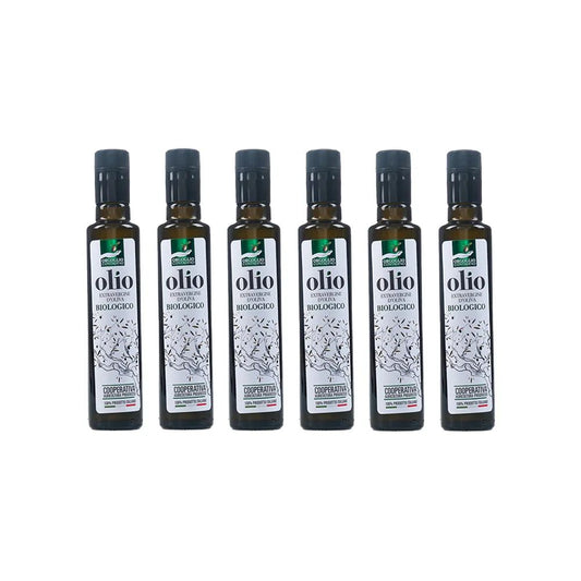 6 Bottiglie da 0.25 Lt. Olio Extravergine di Oliva 100% ITALIANO – BIOLOGICO