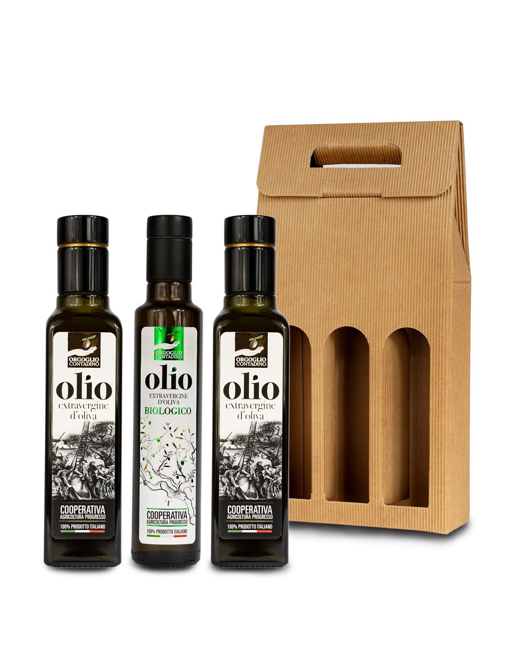 3 Campioni di Olio Extravergine da 0.25 lt 100% Italiano