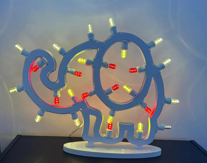 Luminaria su misura a forma di elefante